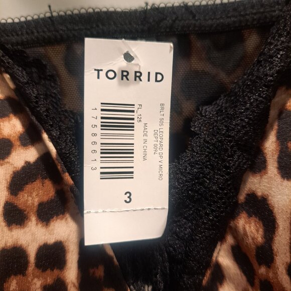NWT Leopard Deep V Bralette Size 3 - Picture 2 of 4